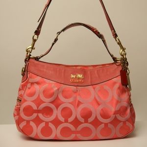 Coach Madison OP Art pink / melon handbag